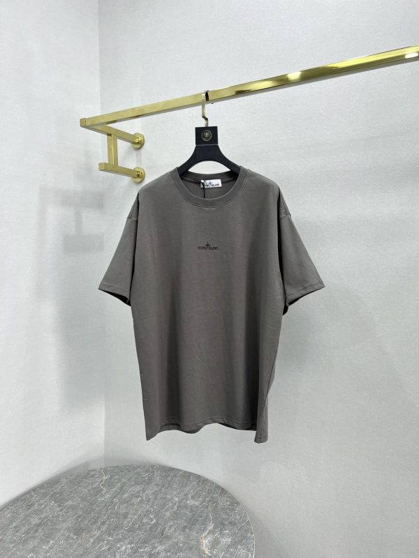 Stone island 23 spring and summer new letter round neck logo printing round neck short-sleeved T-shirt, upgraded fabric, invincible texture
