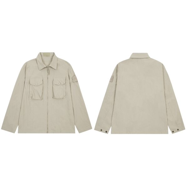 STONE ISLANDS Stone Island ISLANDS Side Badge Ghost Shirt Zipper Jacket Jacket Multi-Pocket Jacket - Image 5