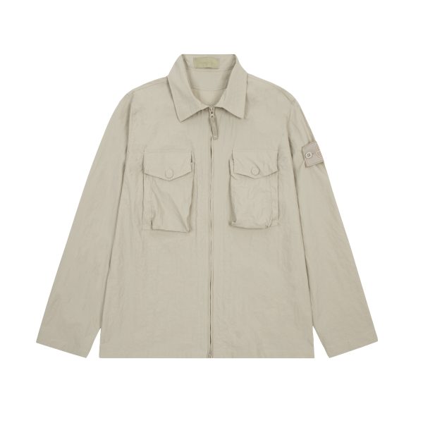 STONE ISLANDS Stone Island ISLANDS Side Badge Ghost Shirt Zipper Jacket Jacket Multi-Pocket Jacket - Image 6