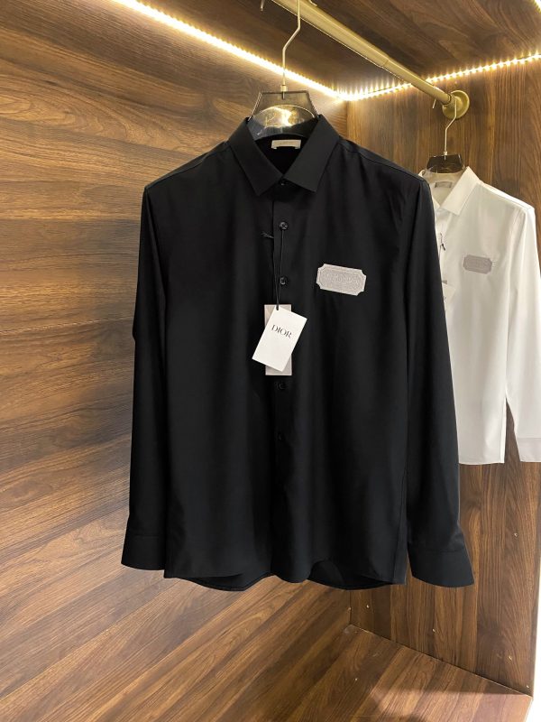 DIOR 2023 early spring new product counter casual long-sleeved shirt! Perfectly embroidered logo text, seamless tailoring Imported 80-count ultra-high-count mulberry silk cotton, soft and comfortable to the touch - Image 11