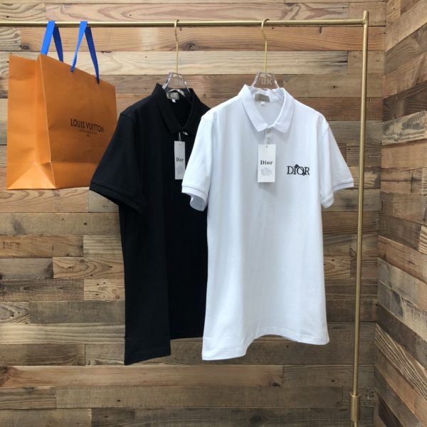 [DIOR] 2023 spring and summer new lapel POLO shirt Men's embroidered short-sleeved T-shirt! Customized high-end piqué fabric, comfortable and breathable, not easy to deform - Image 5