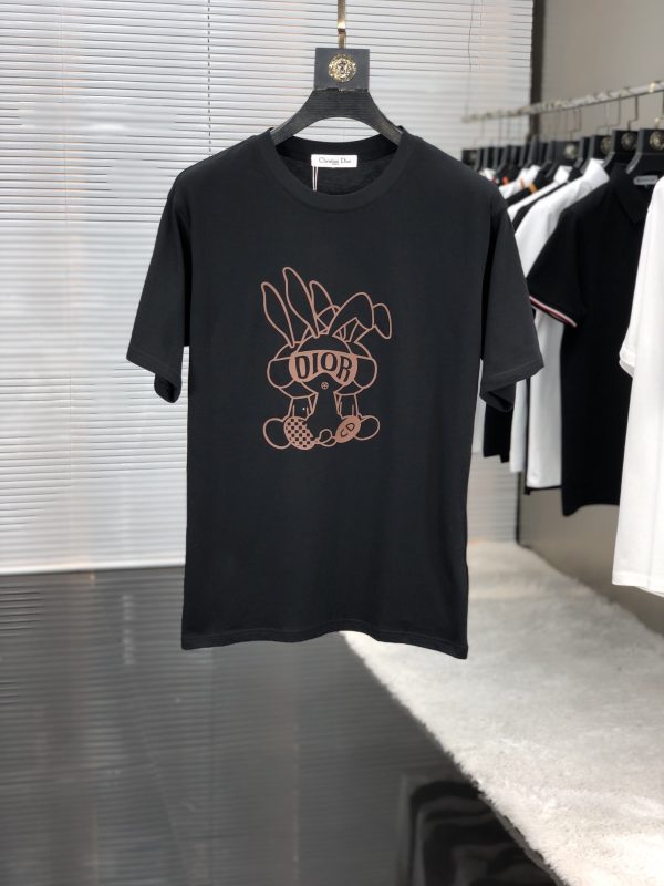 ??Dior ?️Wear more than 200 catties 2023SS spring and summer new short-sleeved T-shirt, available at the counter simultaneously, imported pure cotton fabric for customers, comfortable and breathable - Image 3