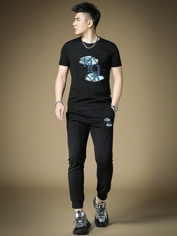 [DIOR] (Fat Gospel) 2023 official website of the same style. World-renowned luxury brand. Summer men's (double mercerized) high-quality ? goods set
