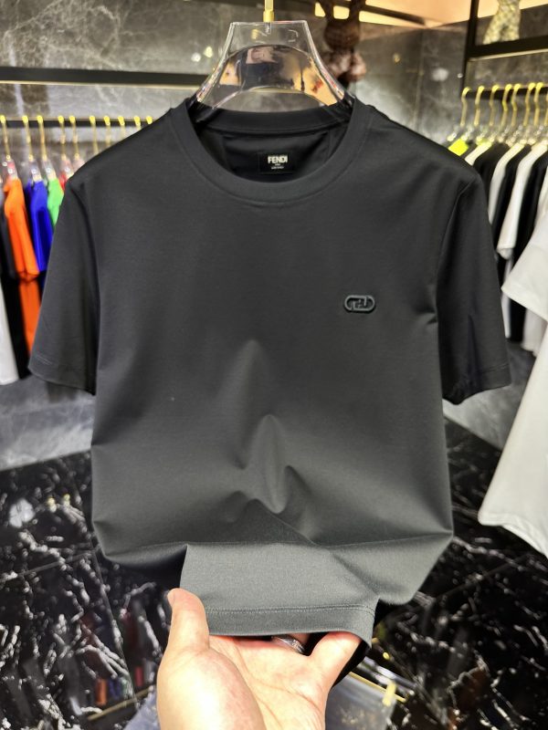 Fendi23ss counter with the same round neck short-sleeved T-shirt custom fabric The fabric is made of original elastic suede skin-friendly fabric - Image 7