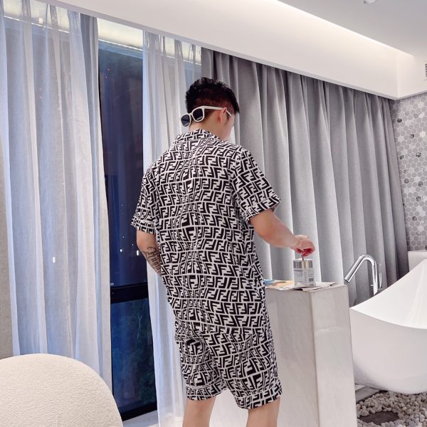 2023 FENDI Homewear High-definition Korean silk fabrics are skin-friendly, soft and comfortable for couples M～XXXL - Image 8