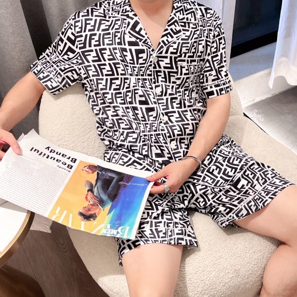 2023 FENDI Homewear High-definition Korean silk fabrics are skin-friendly, soft and comfortable for couples M～XXXL - Image 10