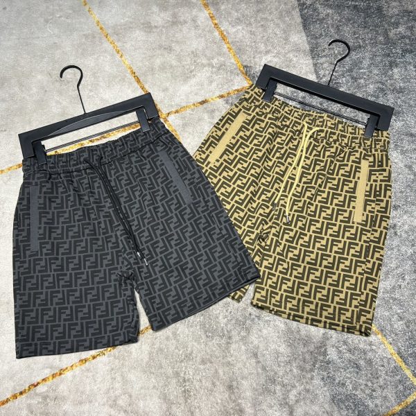 Pure original FENDI2023 summer casual pants men's new FF letter printing logo five-point pants sports shorts, two-color spot out - Image 10