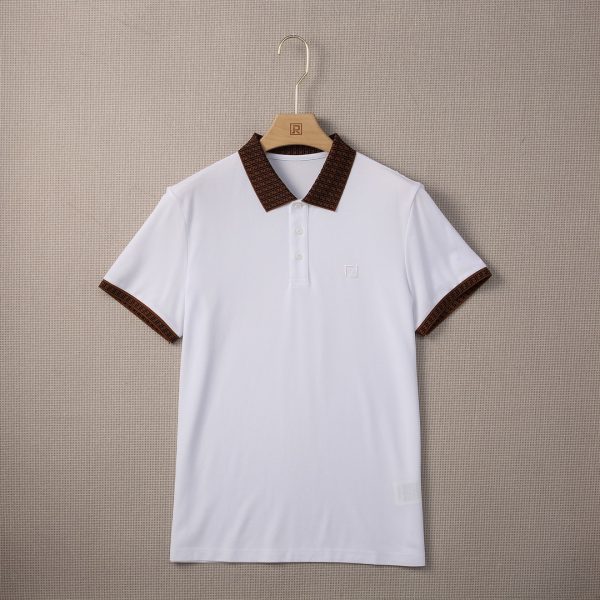 Fendi/23 spring and summer fashion short-sleeved mercerized pearl cotton polo shirt! Version: High-end fashion aesthetic design combined with three-dimensional cutting version makes wearing more comfortable and ornamental