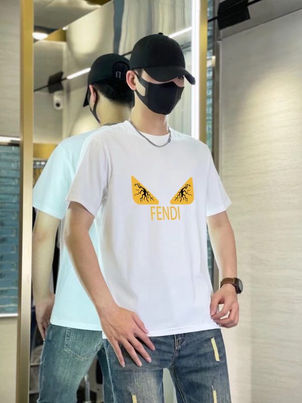 Brand [FENDI] (Fat Gospel) original single men's casual short-sleeved T-shirt, 2023 spring and summer new product, customized top logo craft on the chest - Image 7