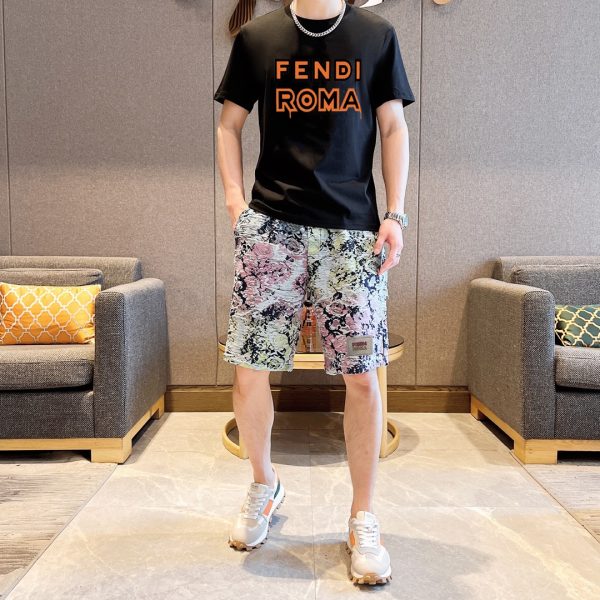 [FENDI] (Fat Gospel) 2023 official website with the same style. World famous luxury brand. Summer men's double yarn pure cotton high quality