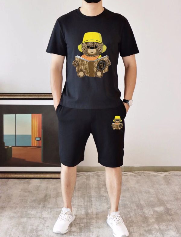 Brand [FENDI] 2023 new men's short-sleeved shorts suit! Synchronous sales on the official website! High-end version on the market