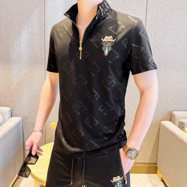 [FENDI] Fat Gospel 2023 official website with the same style. World famous luxury brand. Summer men's short-sleeved suit - Image 6