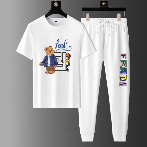 [FENDI] (Fat Gospel) 2023 official website with the same style. World-renowned luxury brand. Summer men's (double mercerized) high-quality ? goods set