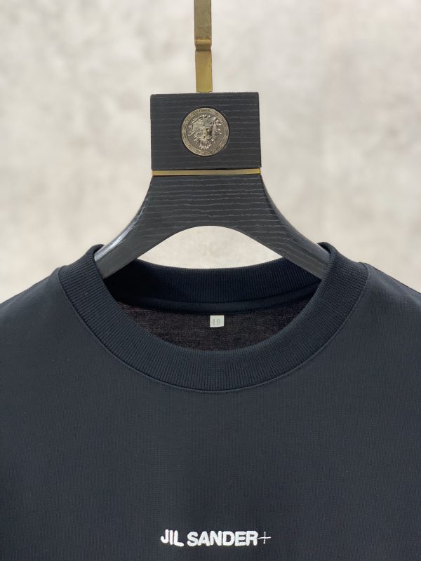 JIL Sander 2023 summer new drop-shoulder profile short-sleeved T-shirt, jacquard logo on the chassis, imported machine blessing, embroidery is exquisite and three-dimensional - Image 7