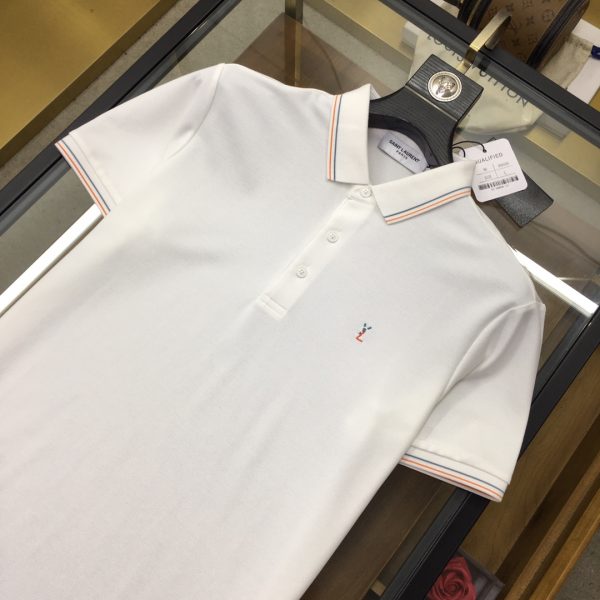 "YsL" ?2023 spring and summer counter fashion short-sleeved mercerized pearl cotton polo polo shirt - Image 6