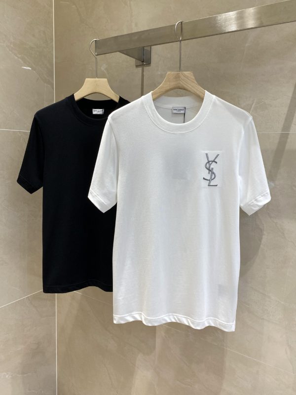 2023 summer new YSL classic embroidered logo short-sleeved T-shirt with new fashion charm, outstanding simple style, trendy and fashionable to show vitality.