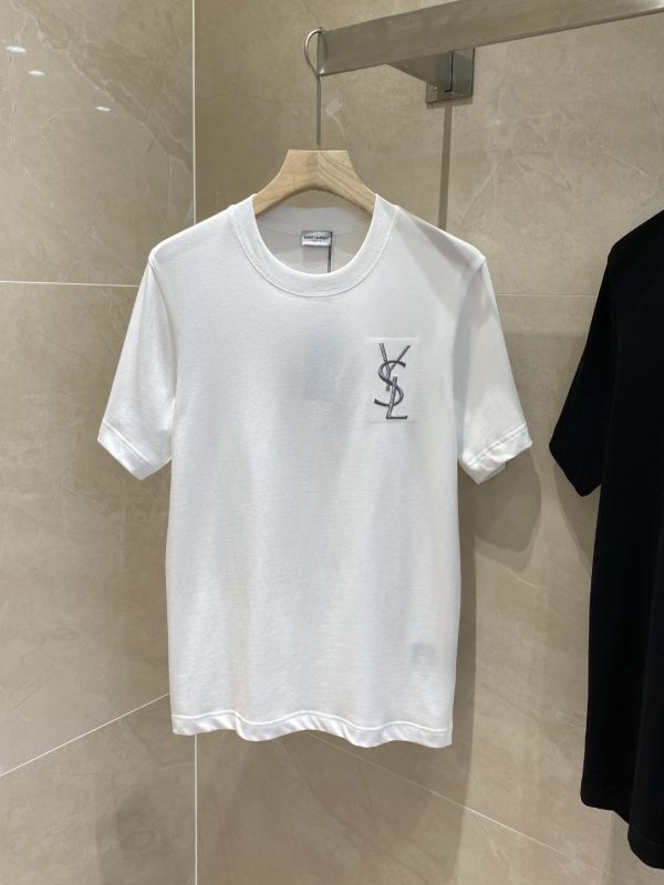 2023 summer new YSL classic embroidered logo short-sleeved T-shirt with new fashion charm, outstanding simple style, trendy and fashionable to show vitality. - Image 5