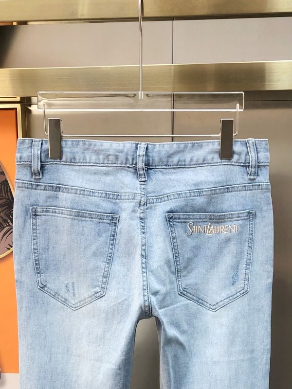 YSL Saint Laurent exclusively for early spring new men's slim-fit skinny jeans, official website synchronization, simple fashion, classic hot style✨✨high-end customization original order ruthless goods - Image 6