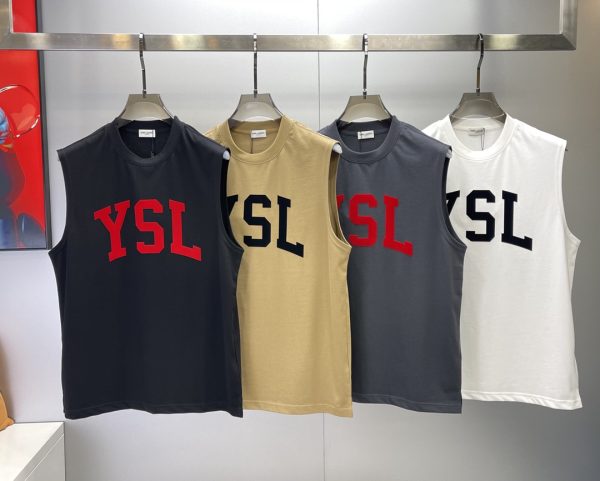 ⚜️YSL* Yves Saint Laurent 2023 spring and summer latest explosion vest recommended! The same style for men and women ~ chest color letter print design! Simple and rude! big boy breath