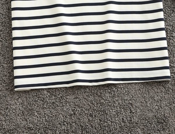 2023 summer round neck new 56032# YSL Saint Laurent men's T-shirt letter embroidery stripes exclusive custom imported cotton fabric - Image 5