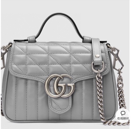 Gucci ?? ??????? Geometry Handbag Gray 21cm