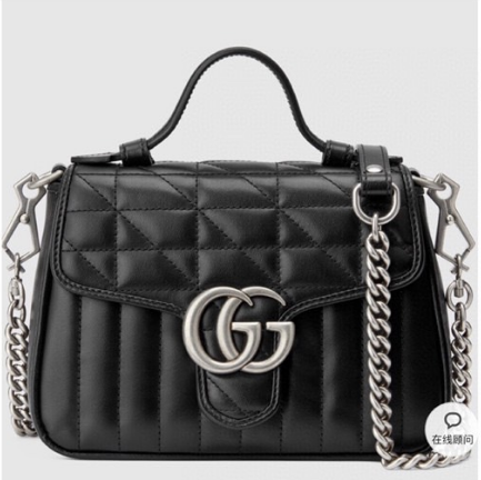 Gucci ?? ??????? Geometry Handbag Black 21cm