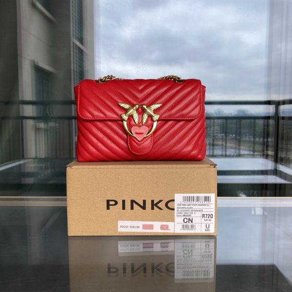 Pinko Ladies Classic Love Shoulder Bag FARFETCH Red - Image 10