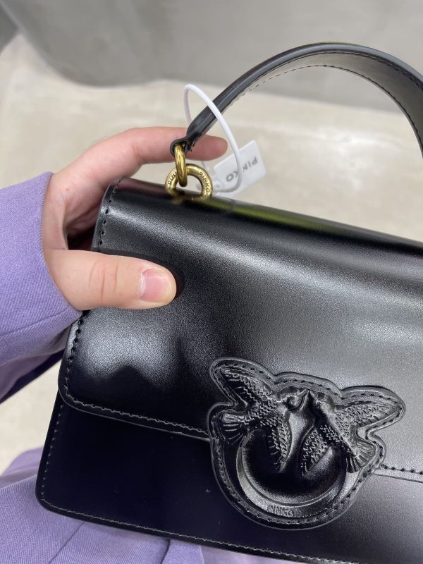 Pinko 2023 Matte Wide Shoulder Strap Portable Messenger Bag Swallow Bag A - Image 2