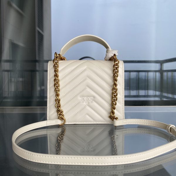 Pinko Swallow Bag 2022 Spring And Summer New Sheepskin Quilted Small Square Bag Portable Shoulder Messenger Bag - Image 3