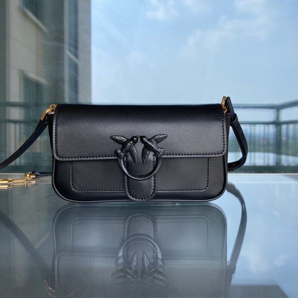 PINKO 2022 Spring/Summer POCKET LOVE Ms. Messenger Shoulder Bag Classic Leather Bird Handbag Swallow Bag