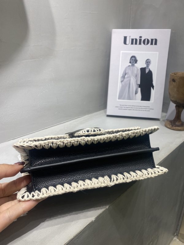 Celebrities with the same style PINKO spring and summer new woven mini bird swallow bag 1P222DY6XY - Image 4