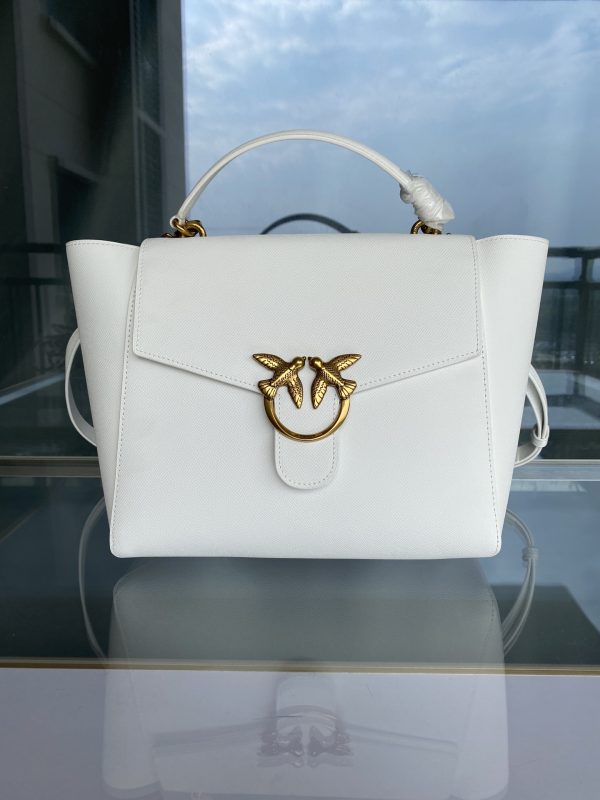 Pinko Swallow Bag Autumn and Winter New Portable Shoulder Messenger Bag White