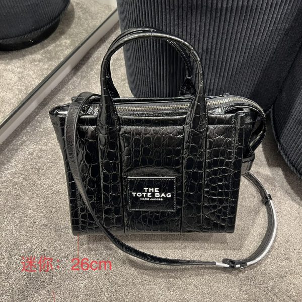 Marc Jacobs Embossed Crocodile Leather Tote Bag Marc Jacobs Shopping Bag Black