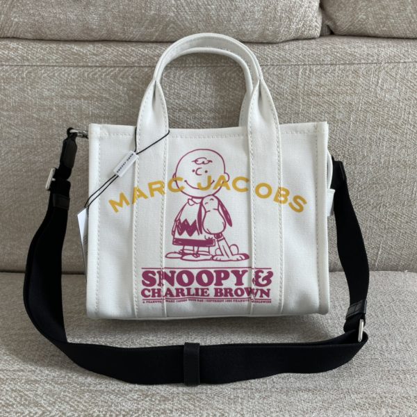 Marc Jacobs Canvas Shopping Bag New Style With Long Shoulder Strap Detachable Adjustable Fashion Simple Dust Bag C