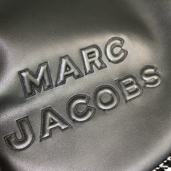Marc Jacobs Crossbody Bag In Calfskin With Wide Fabric Shoulder Strap Black - Image 4