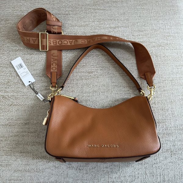 Marc Jacobs Underarm Bag New Lychee Pattern Top Layer Cowhide Single Shoulder Messenger Shoulder Strap Detachable Adjustable Length Dust Bag Brown