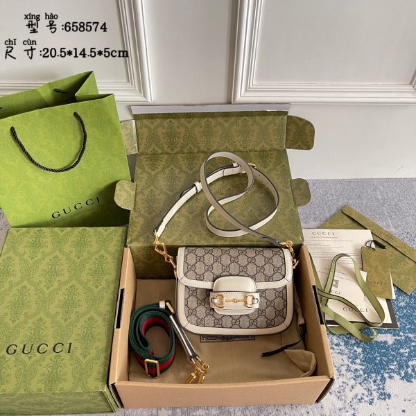 gucci 1955 horsebit bag mondel 658574 White