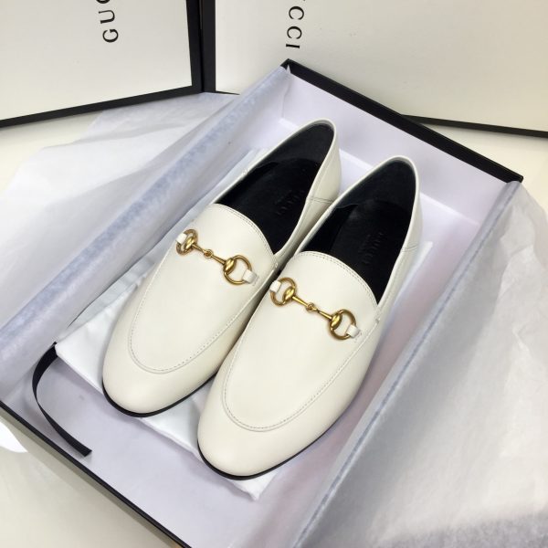 GUCCI classic flat shoes mules slippers half slippers white