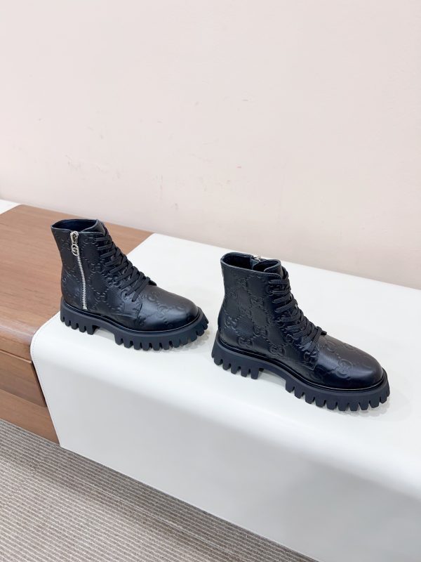 Gucci New 2023 super cool Martin boots classic GG pattern black - Image 4