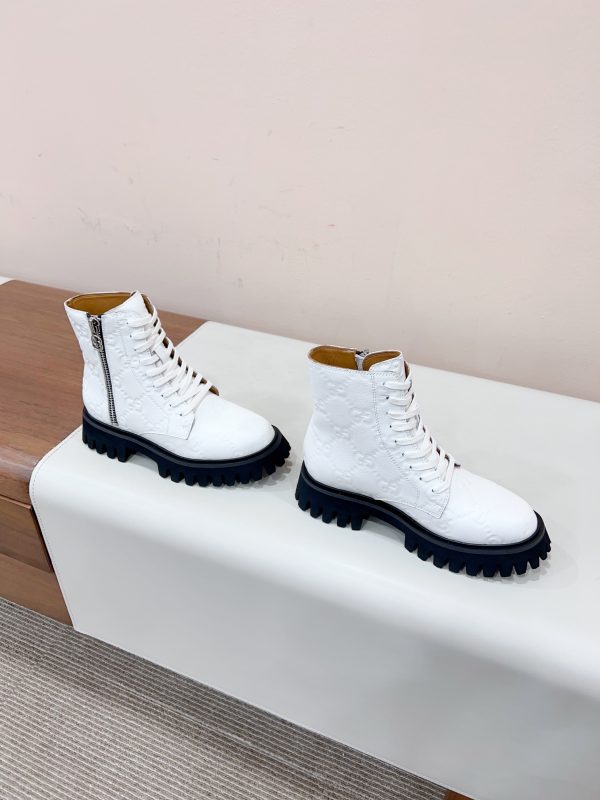 Gucci New 2023 super cool Martin boots classic GG pattern white - Image 6
