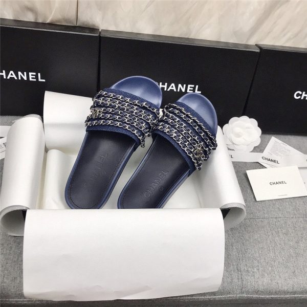 chanel beach chain slippers