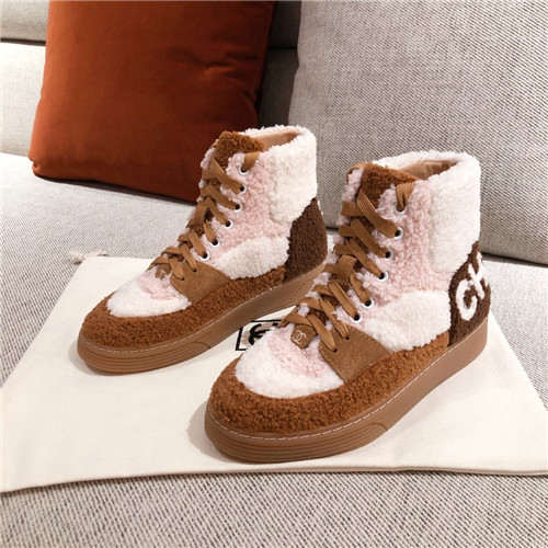 chanel wool high top sneakers