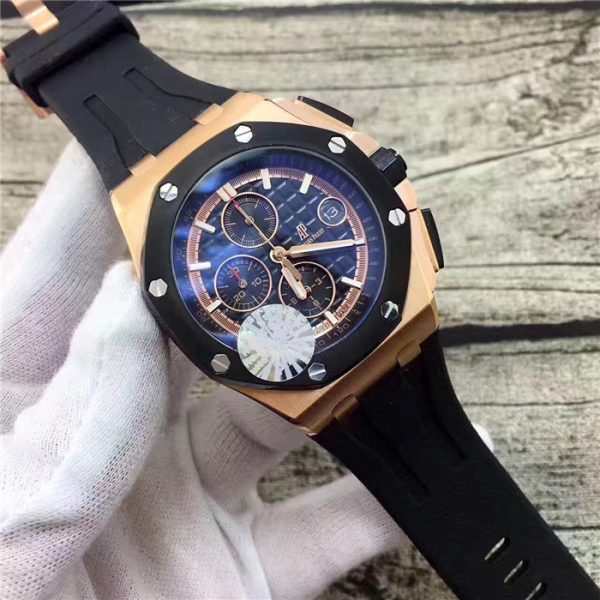 Audemars Piguet Royal Oak Chronograph Mens Black Strap Watch