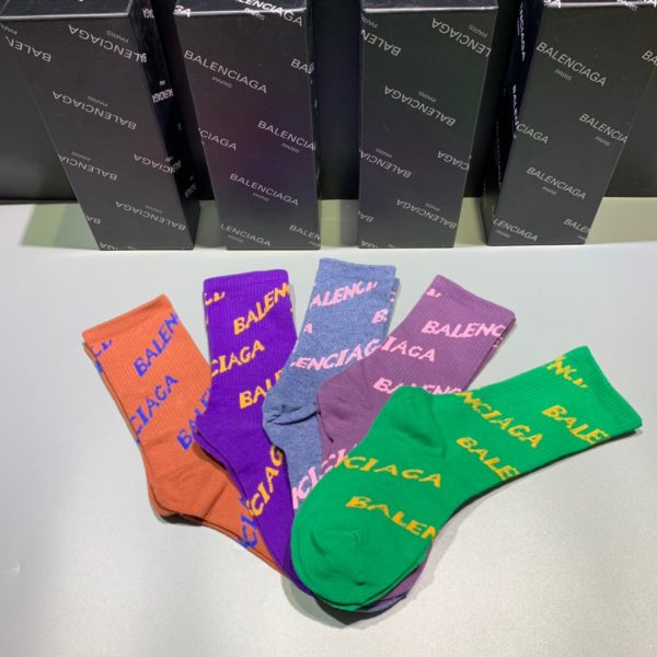 Balenciaga Logo Print Socks/Box - Image 3