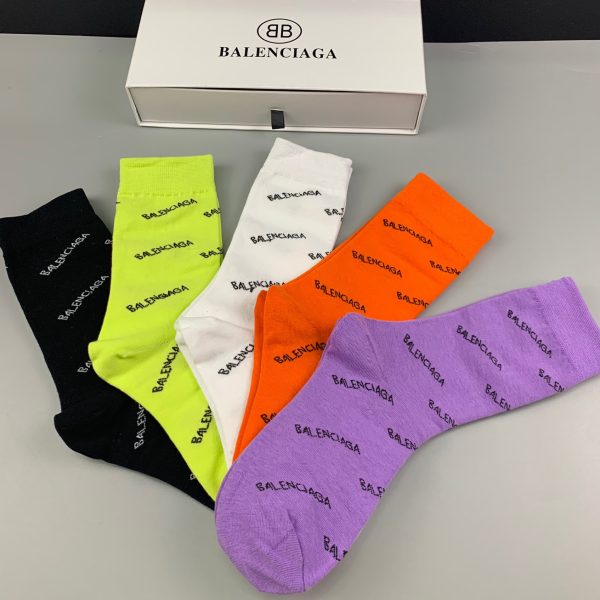 Balenciaga Logo Print Socks/Box