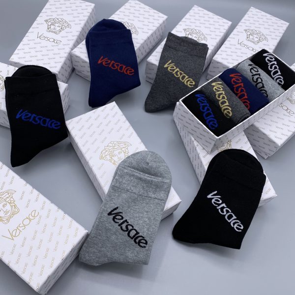Versace Logo Print Socks/Box