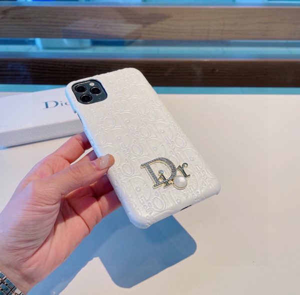 Dior embossed Dior lettering oil edge mobile phone case - Image 3