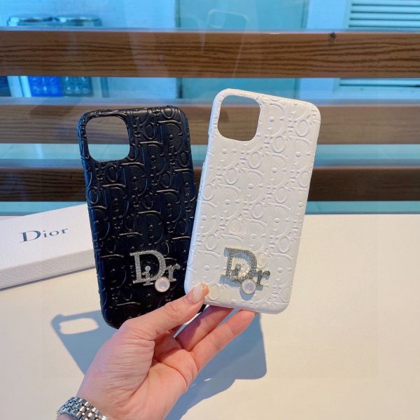 Dior embossed Dior lettering oil edge mobile phone case - Image 5