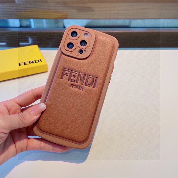 FENDI embossed leather all-inclusive mobile phone case Fendi small flower lens protection, all-inclusive TPU material - Image 5