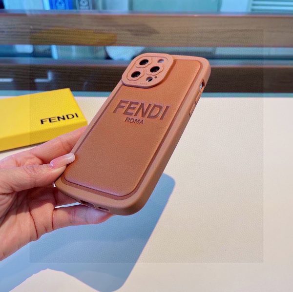 FENDI embossed leather all-inclusive mobile phone case Fendi small flower lens protection, all-inclusive TPU material - Image 8